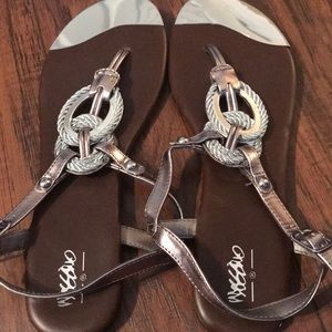 Never worn silver sandals